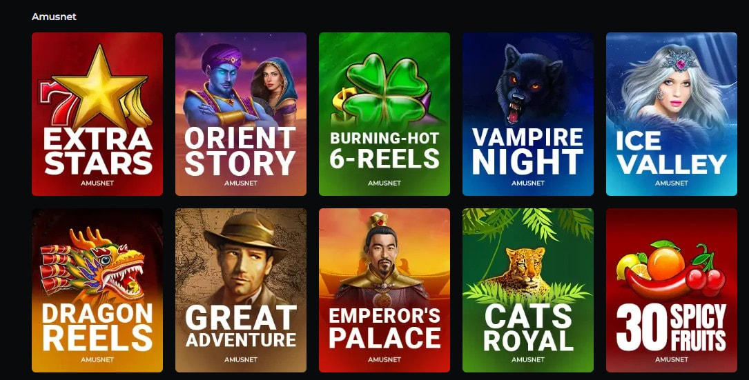 Selecție de sloturi Amusnet la Las Vegas Casino
