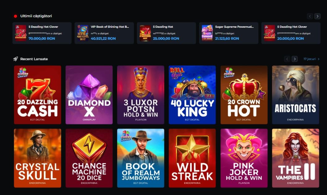 Ultimii câștigători de la Las Vegas Casino