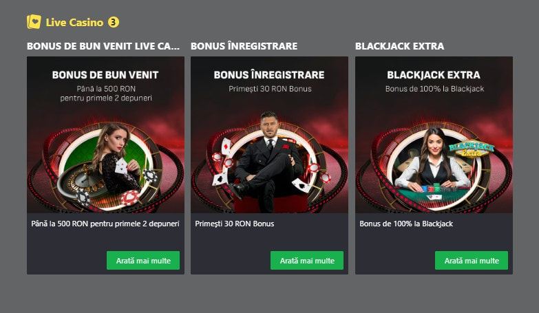 Bonusuri live casino la Winbet