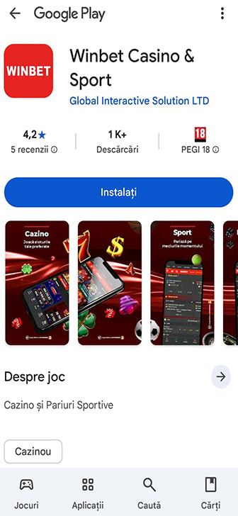 Cazinou cu aplicație de mobil