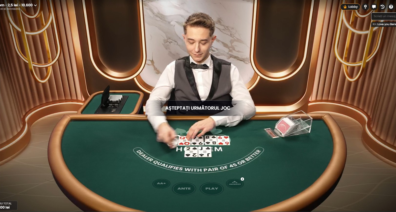 Masă Casino Hold’em la Mr Bit