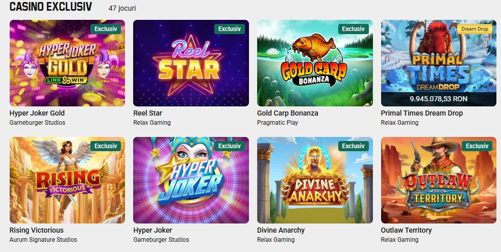 Jocuri exclusive în aplicația Unibet