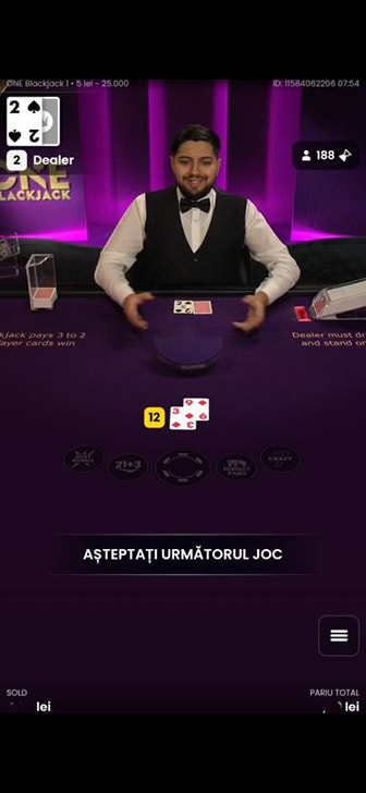 Jocul One Blackjack pe mobil