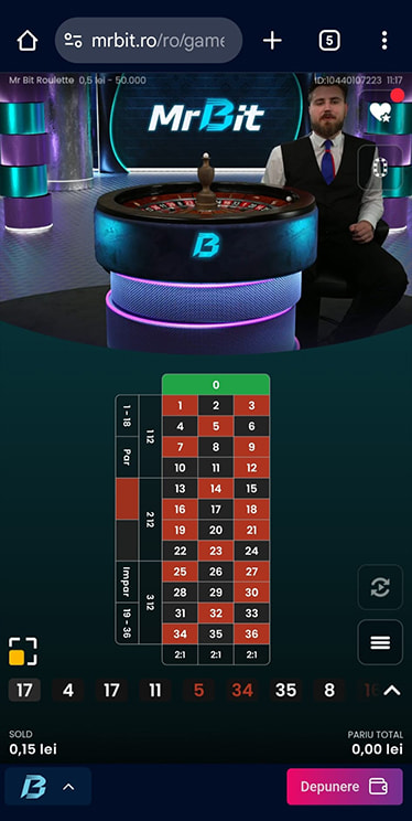 Joc cu dealer live de la Mr Bit