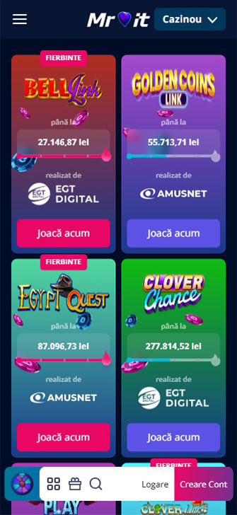 O parte din rețelele de sloturi de la Mr Bit Casino