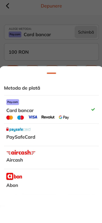 Opțiuni de depunere la Luck Casino