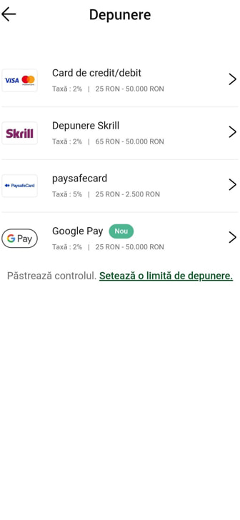 Depuneri PaysafeCard taxate la un cazinou