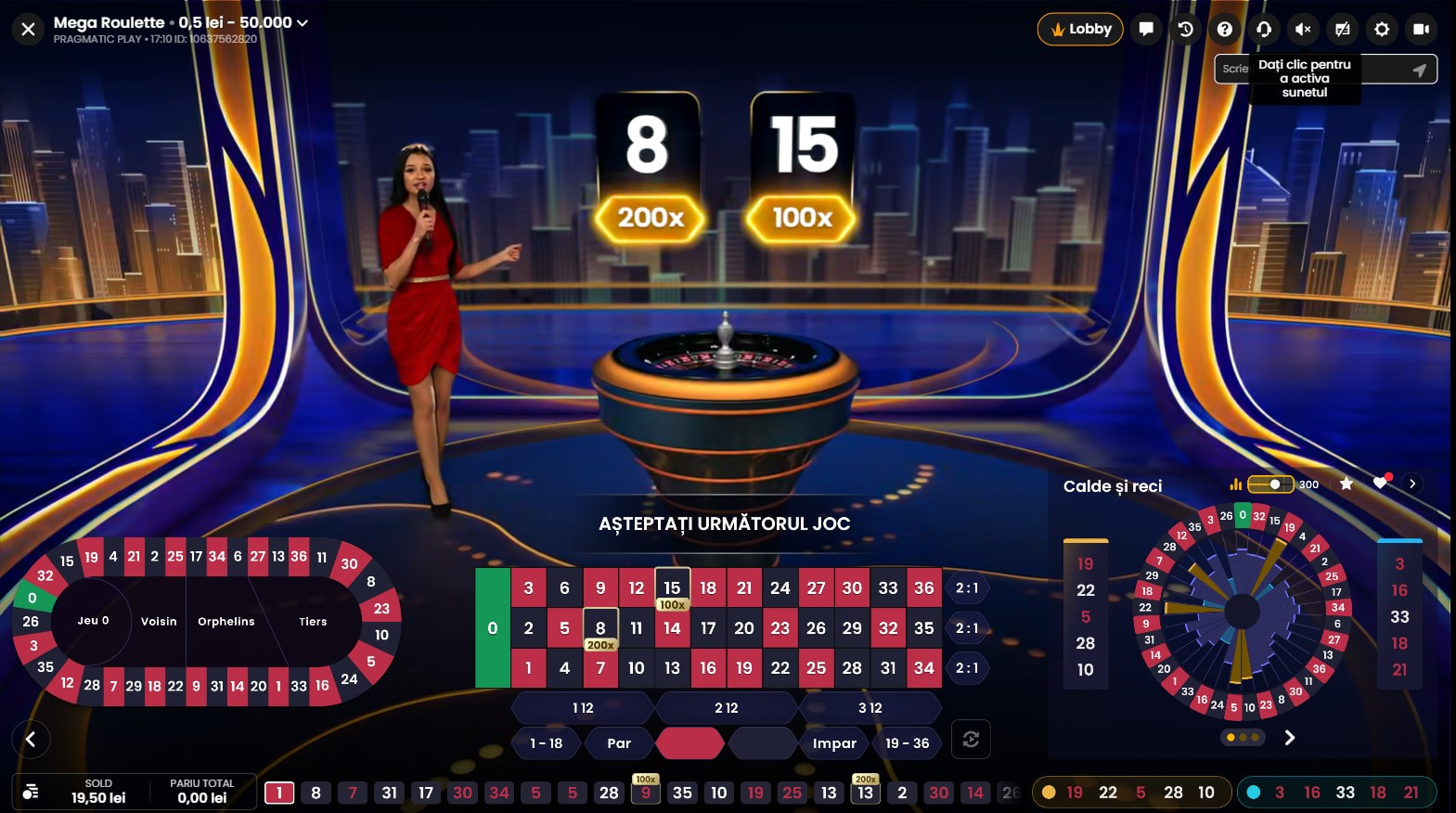 Mega Roulette live la Don.ro Casino
