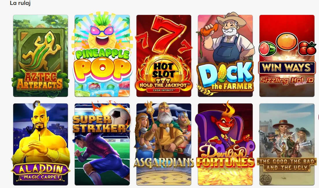 Selecția de sloturi permise la rulaj la Luck Casino