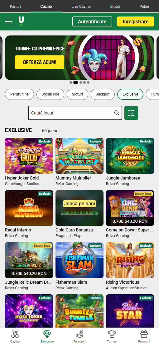 Casino exclusiv pe site-ul Unibet Casino