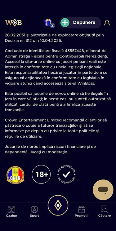 Detalii despre licența WinBoss