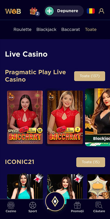 Oferta de jocuri live WinBoss