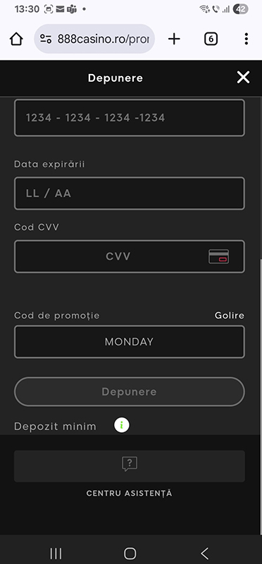 Coduri bonus la 888casino
