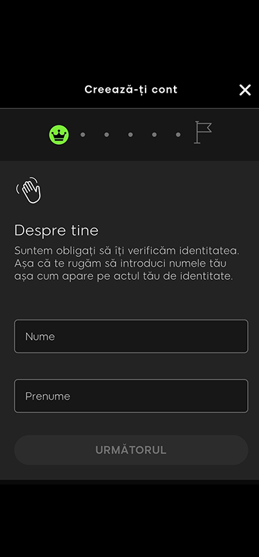 Formular de înregistrare 888casino