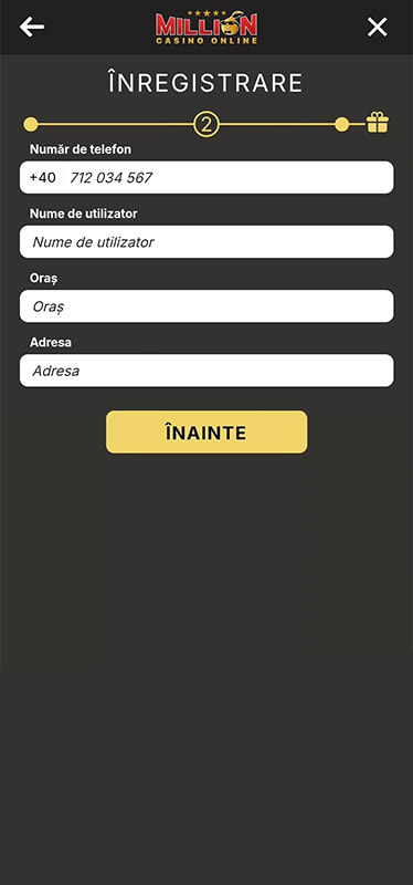 Datele personale cerute de Million Casino