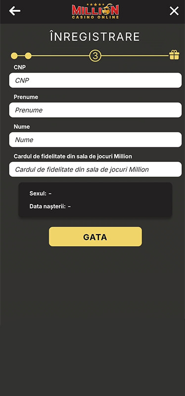 Introducere CNP la Million Casino