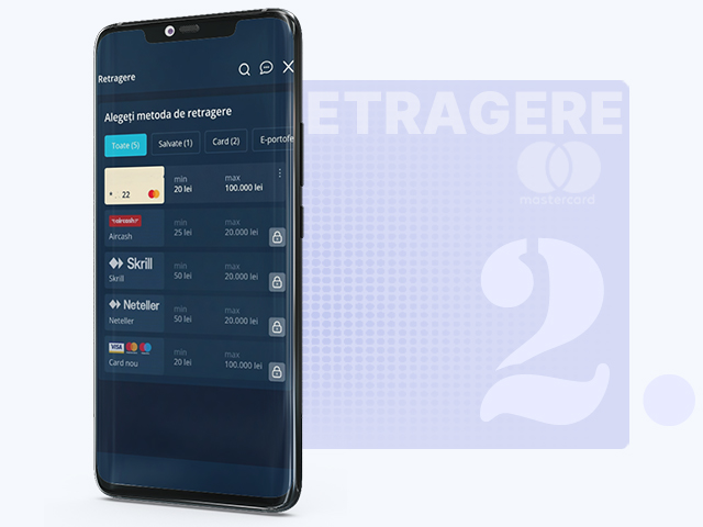 Alege cardul Mastercard ca metodă de retragere
