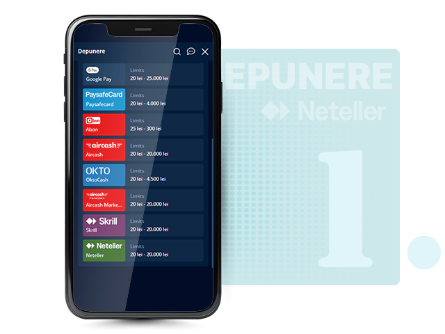 Alege Neteller ca metodă de depunere