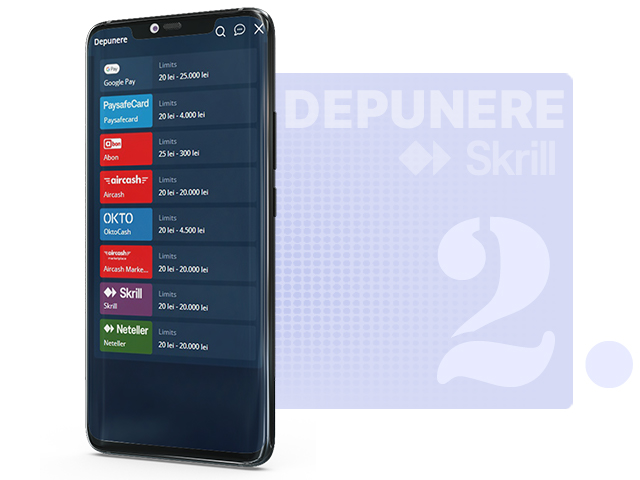 Alege depunerea prin portofelul electronic Skrill