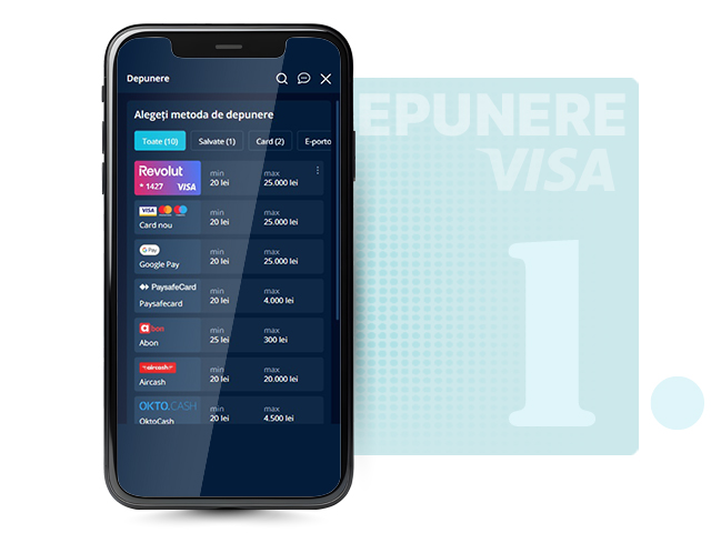Alege depunerea cu cardul Visa