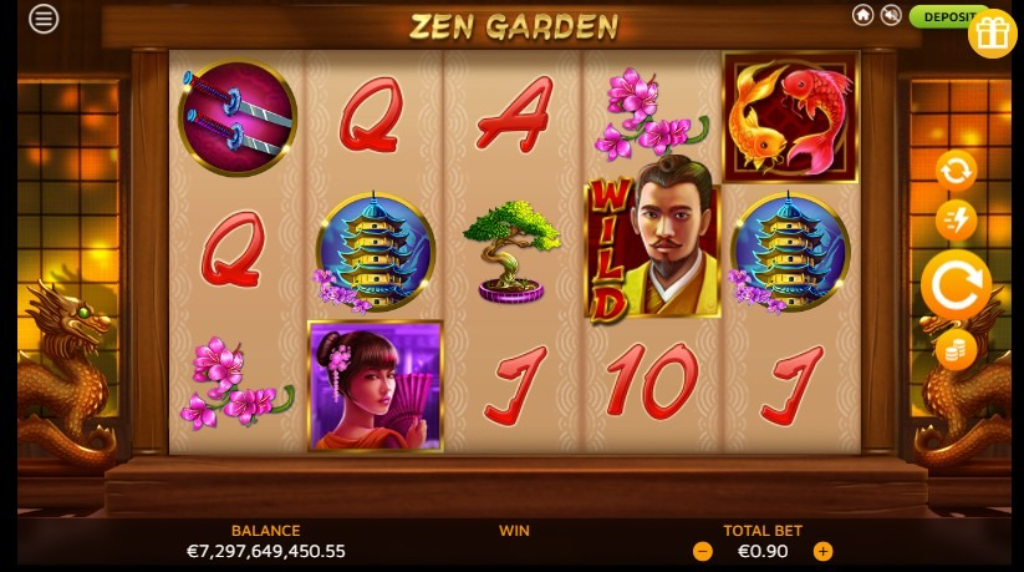 Zen Garden slot dezvoltat de SpinOro