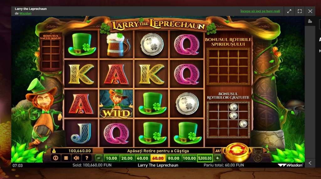 Larry The Leprechaun slot dezvoltat de Wazdan software