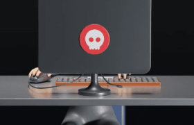 Un calculator cu un cap schelete