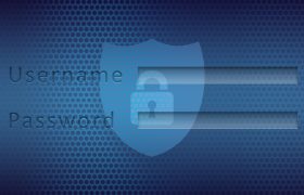 Formular de autentificare cu username și parolă pe fundal albastru