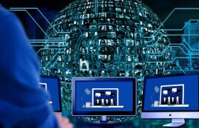 Conferință virtuală, rețea globală digitală.