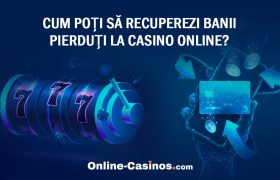 Online-Casinos.com Logo și întrebarea "Cum poți să recuperezi banii pierduți la casino online?"