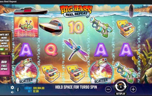 Screenshot de la noul slot Big Bass Reel Repeat de la Pragmatic Play software