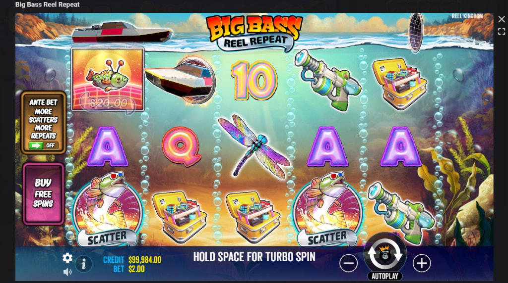 Screenshot de la noul slot Big Bass Reel Repeat de la Pragmatic Play software