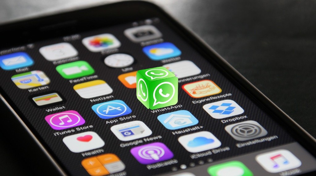 Ecran de smartphone cu aplicația WhatsApp evidențiată