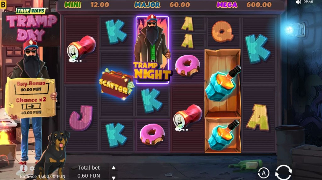 Screenshot de la Tramp Day TRUEWAYS de la BGaming