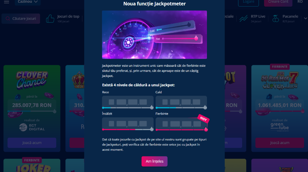 Funcția Jackpotmetru la Mr Bit Casino