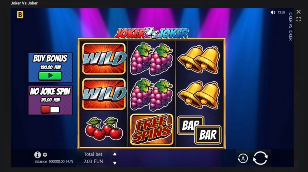 Screenshot de la slotul Joker Vs Joker dezvoltat de BGaming
