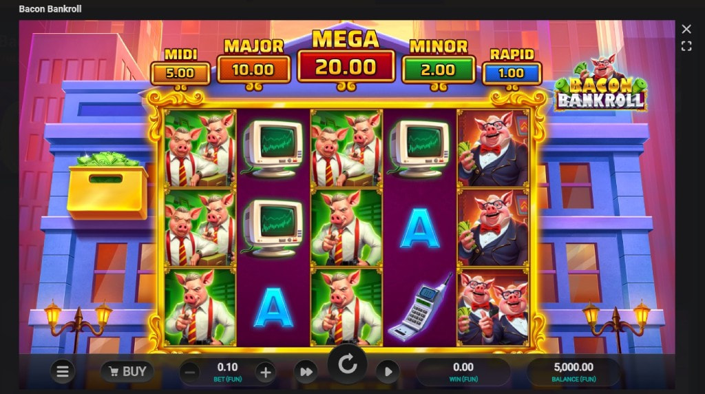 Screenshot cu noul slot Bacon Bankroll de Relax Gaming