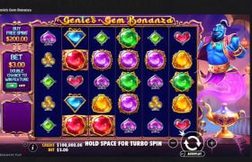Screenshot cu noul slot Genie’s Gem Bonanza dezvoltat de Pragmatic Play