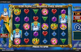 Screenshot cu noul slot Rice of Atlantus Legacy dezvoltat de Blueprint Gaming