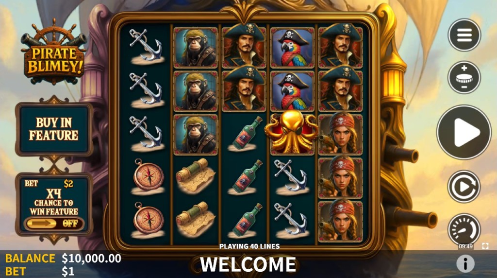 Screenshot cu noul slot Pirate Blimey dezvoltat de Skywind