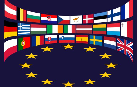 Steagurile țărilor europene și simbolul Uniunii Europene