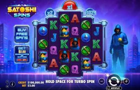 Screenshot cu noul slot Satoshi Spins dezvoltat de Pragmatic Play