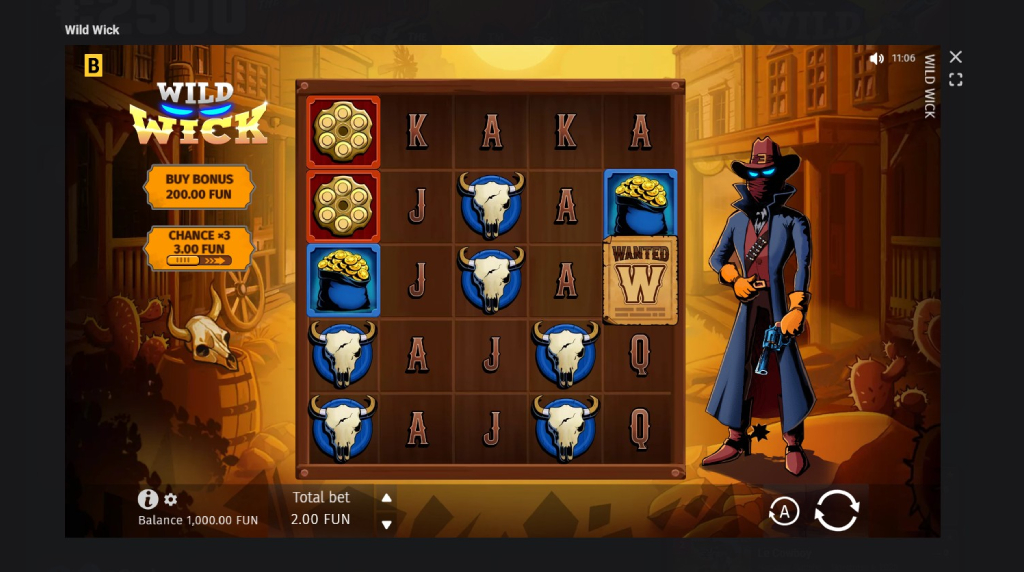 Screenshot cu noul slot Wild Wick dezvoltat de BGaming
