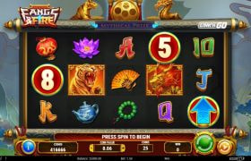 Screenshot cu noul slot Fangs & Fire dezvoltat de Play’n GO