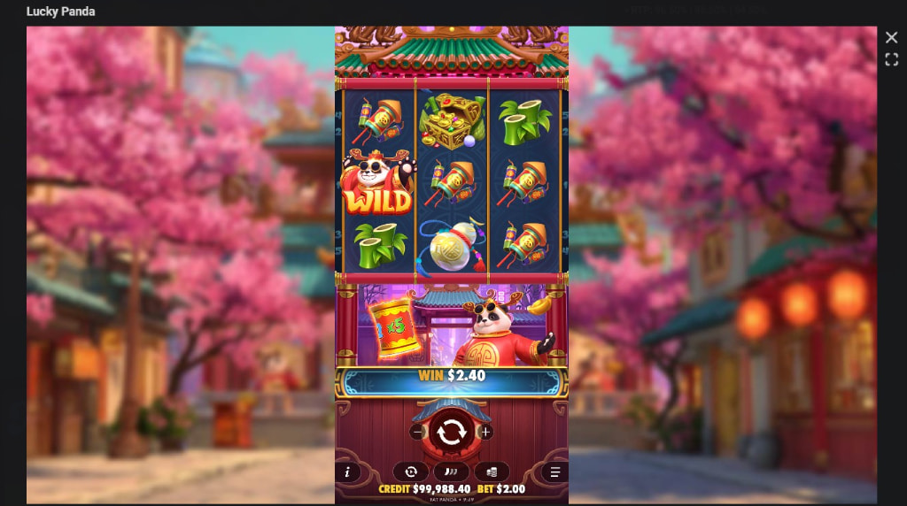 Screenshot cu simbolul Wild al slotului Lucky Panda
