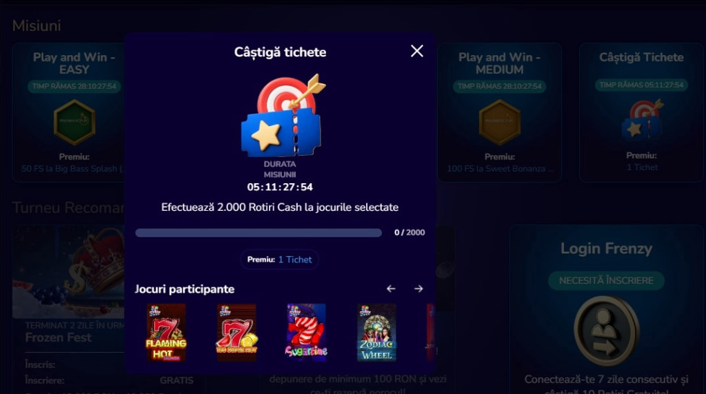 Exemplu de misiune la WinBoss Casino 