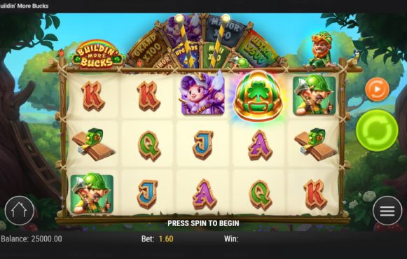 Screenshot cu noul slot Buildin’ More Bucks dezvoltat de Play’n GO