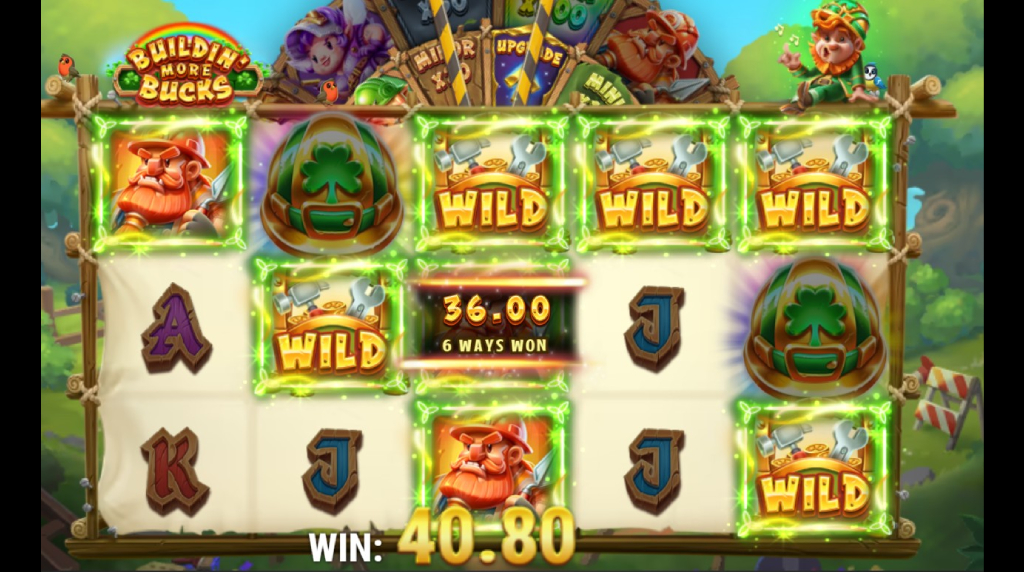 Screenshot cu simbolul Wild al slotului Buildin’ More Bucks