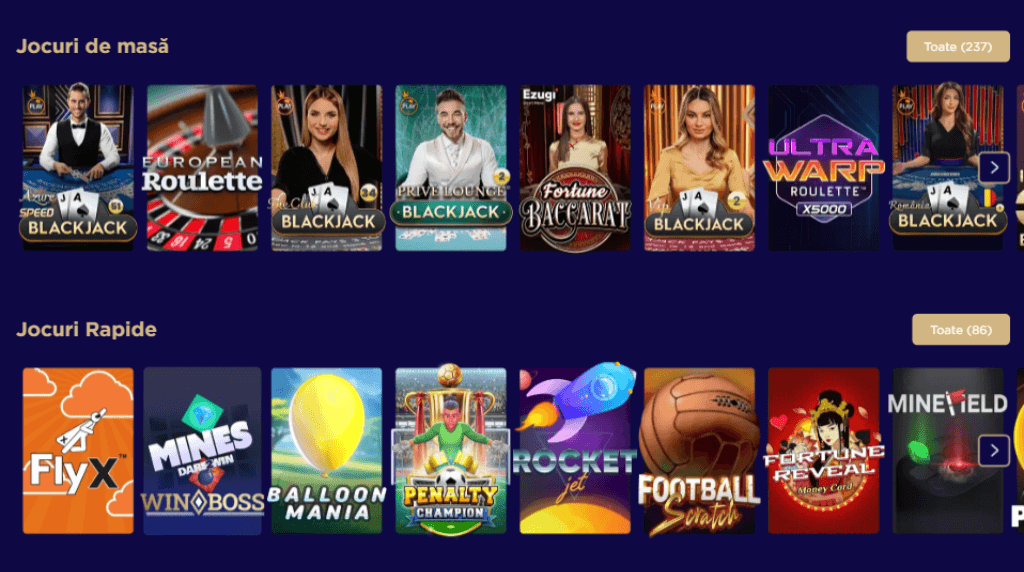 Categorii de jocuri la WinBoss Casino