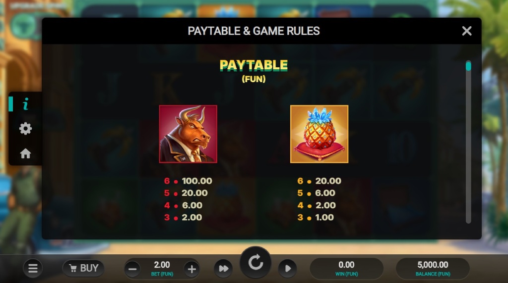 Screenshot cu tabelul de plată al slotului Iron Bank 2